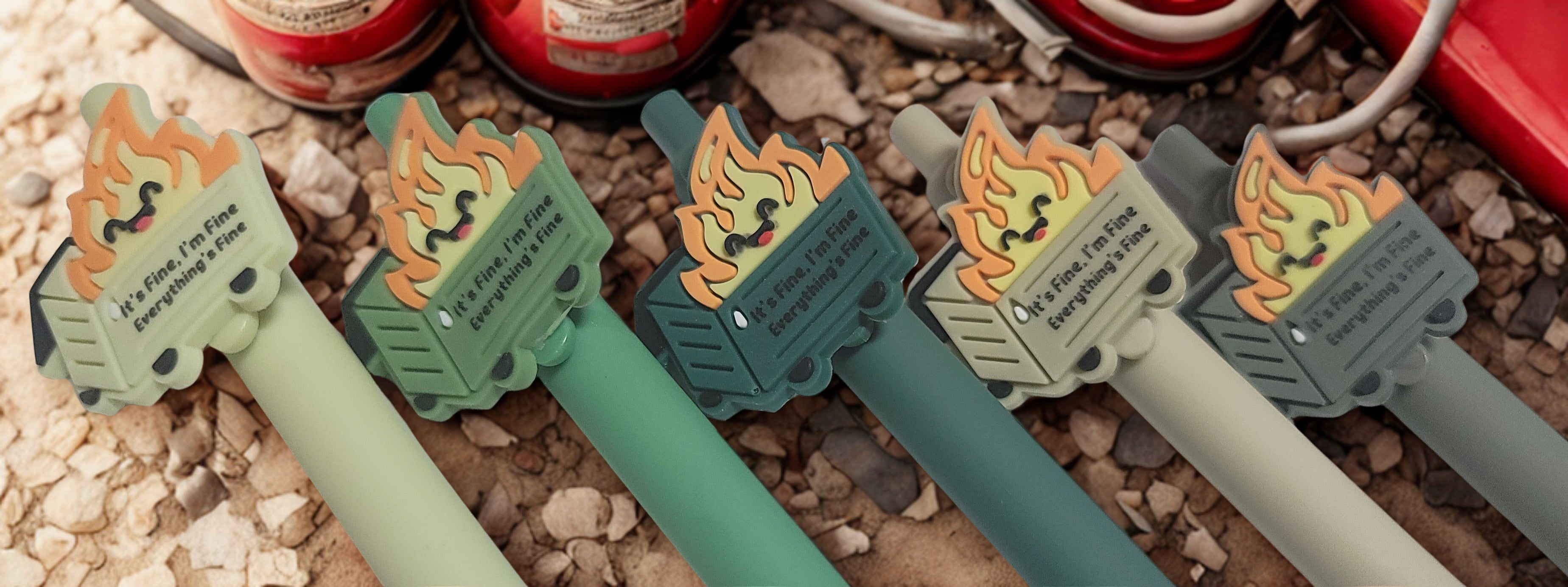 Funny dumpster fire novelty pen, perfect white elephant gift or coworker gag gift