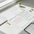 Printable budget planner PDF with monthly bill tracker, savings tracker, and debt payoff sheets, instant download