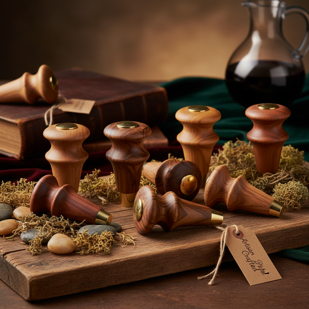 Hand-turned artisan wood wine stopper, unique grain pattern, perfect wedding or hostess gift