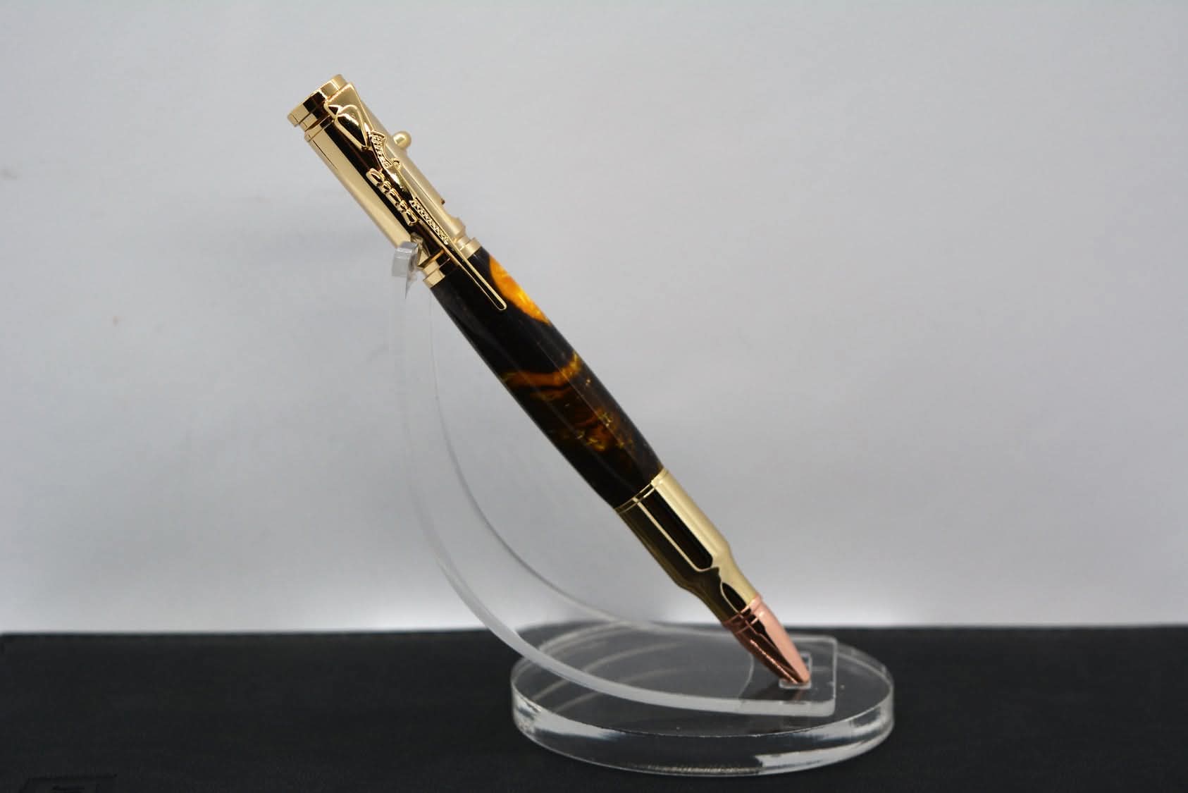 Hand-turned artisan pen in unique pattern, one-of-a-kind gift for writers and executives