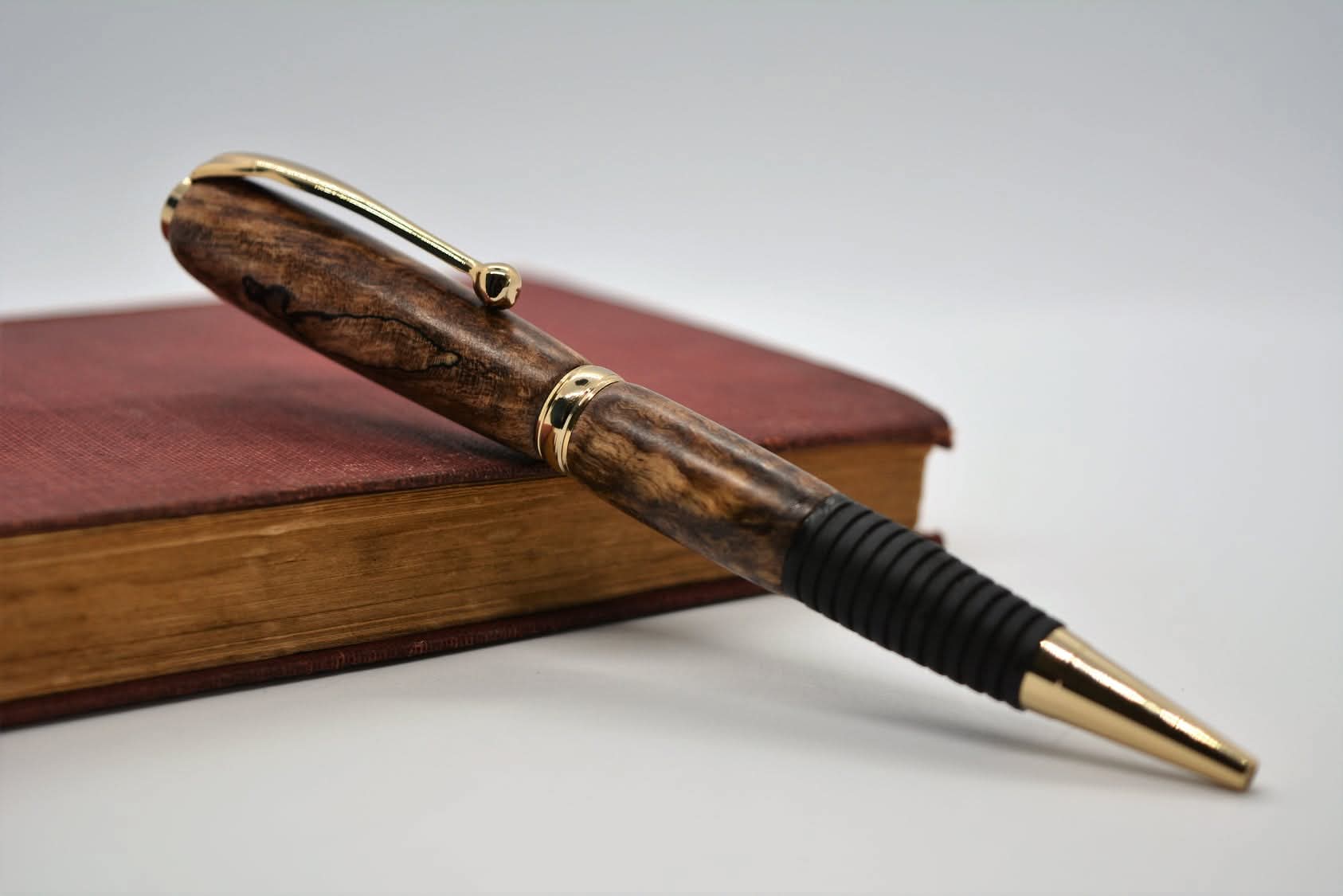 Hand-turned artisan pen in unique pattern, one-of-a-kind gift for writers and executives