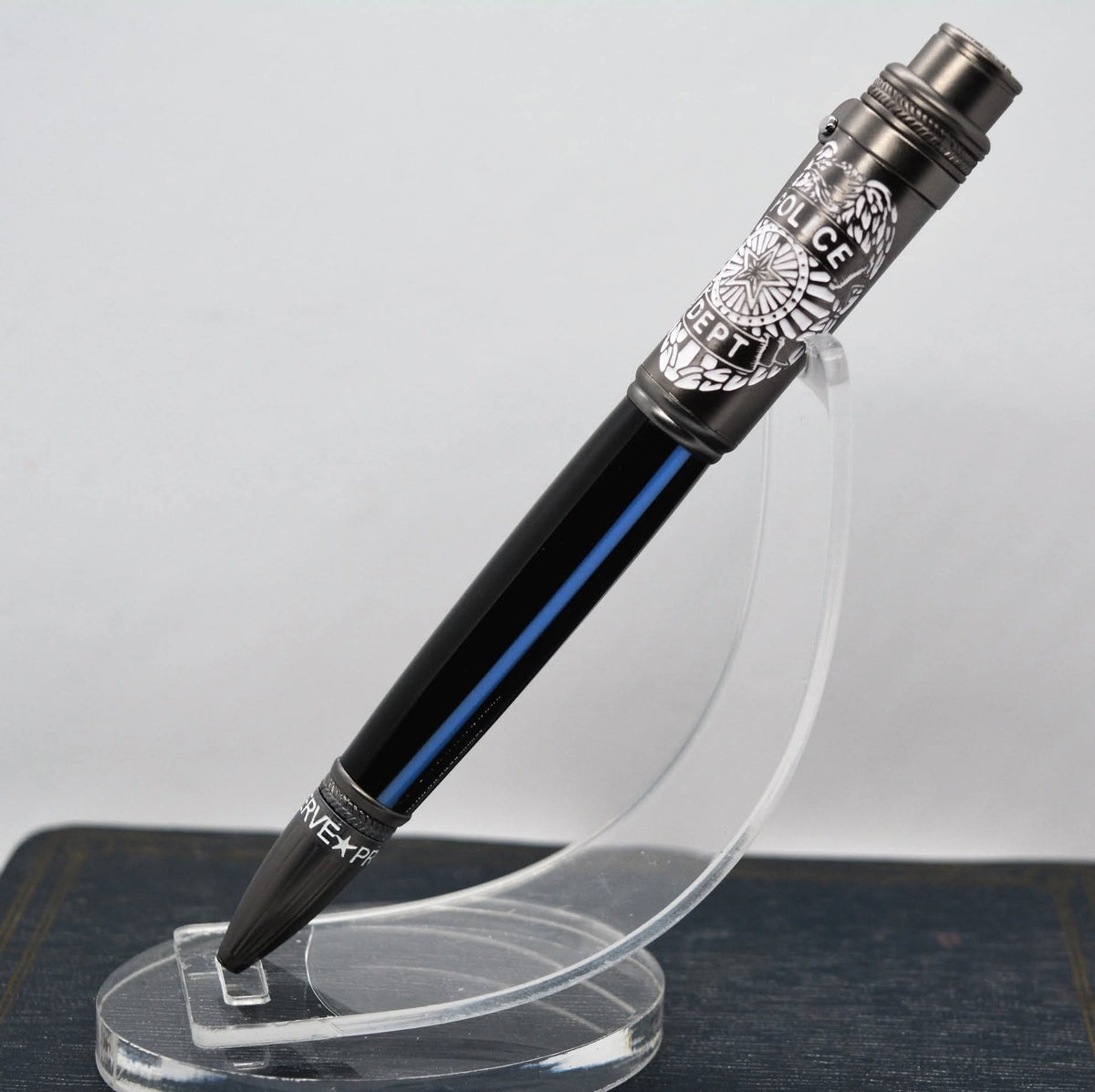 Hand-turned artisan pen in unique pattern, one-of-a-kind gift for writers and executives