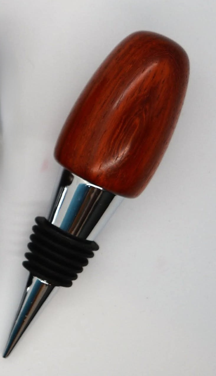 Hand-turned artisan wood wine stopper, unique grain pattern, perfect wedding or hostess gift