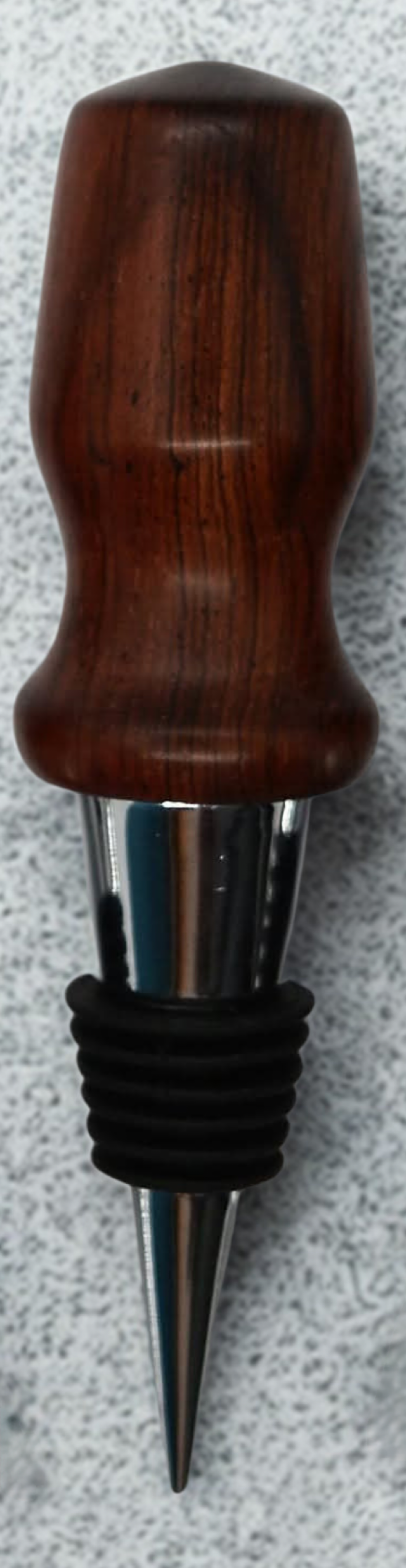 Hand-turned artisan wood wine stopper, unique grain pattern, perfect wedding or hostess gift