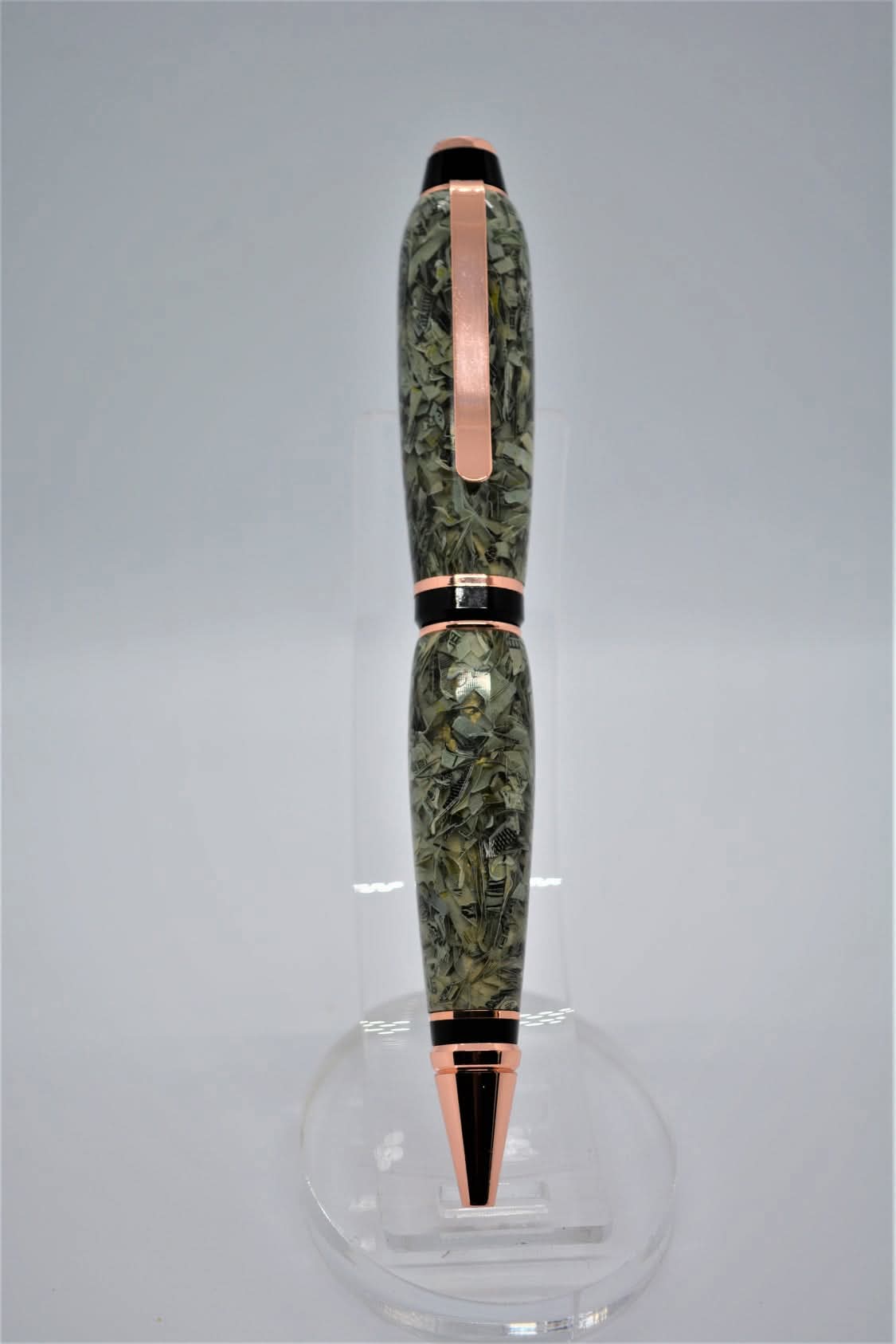 Hand-turned artisan pen in unique pattern, one-of-a-kind gift for writers and executives