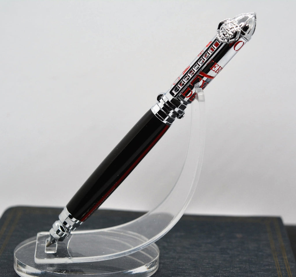 Hand-turned artisan pen in unique pattern, one-of-a-kind gift for writers and executives