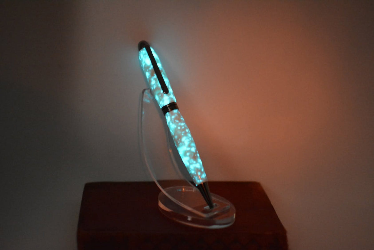 Hand-turned artisan pen in unique pattern, one-of-a-kind gift for writers and executives