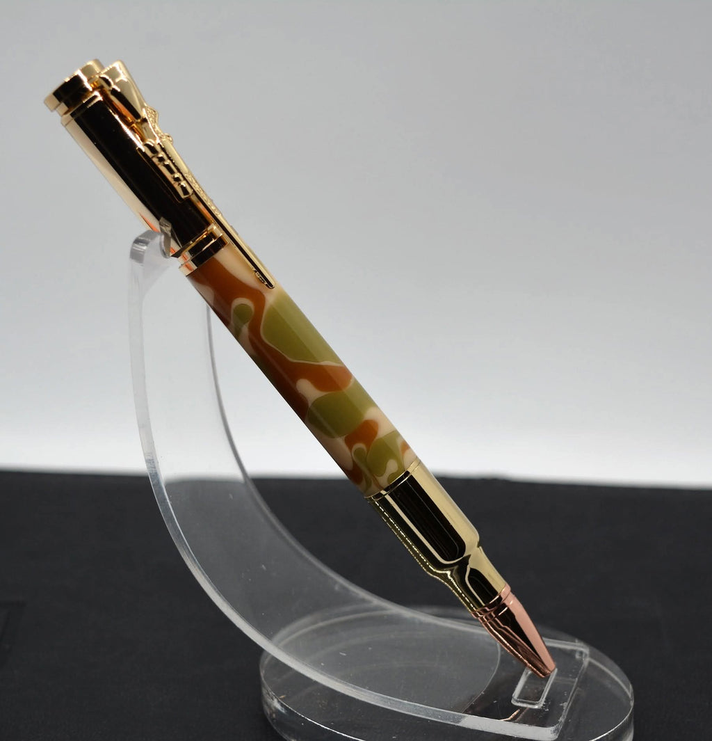 Hand-turned artisan pen in unique pattern, one-of-a-kind gift for writers and executives