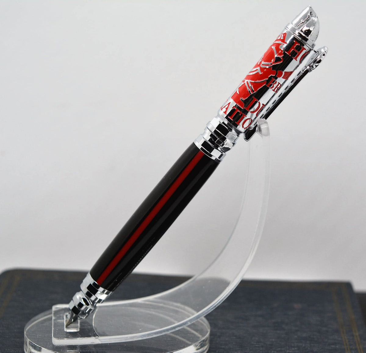 Hand-turned artisan pen in unique pattern, one-of-a-kind gift for writers and executives